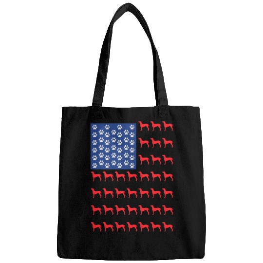 Dog Vizsla American Flag 4th Of July Bags