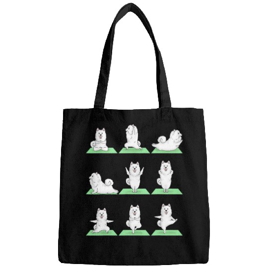 Namaste Yoga Samoyed Dog Yoga Pose Zen Workout Exercise Yogi Cute Funny Meditation Bags