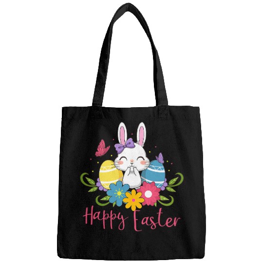 Rabbits Happy Easter Cute Rabbit Bunny Spring Easter Egg Hunt Sunday Bags
