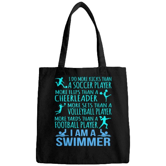Swimming Pool I Am A Swimmer Funny Swimming Swim Coachs Men Women Graphic Bags