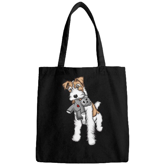 Wire Fox Terrier Plush Mix Stuffed Animal Fox Terrier Bags