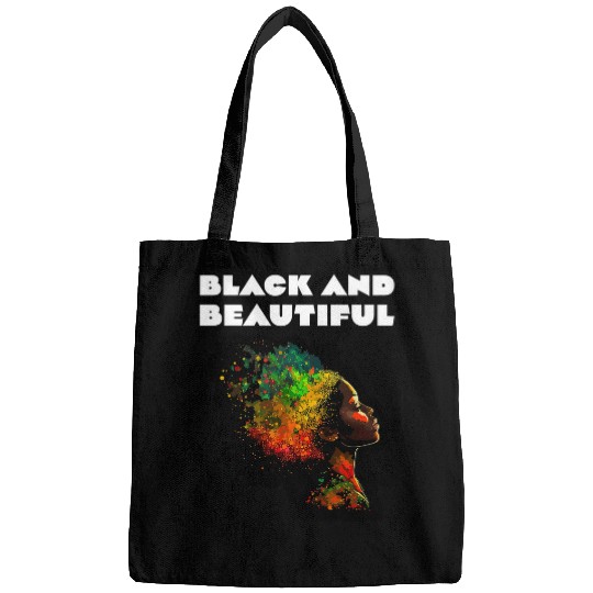 Black and Beautiful Woman Teacher Black History Month Bags