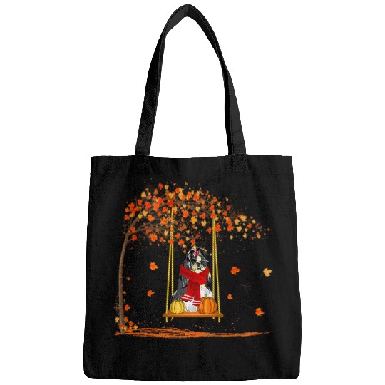 Pumpkin Spice Autumn Shih Tzu Dog Thanksgiving Maple Bags