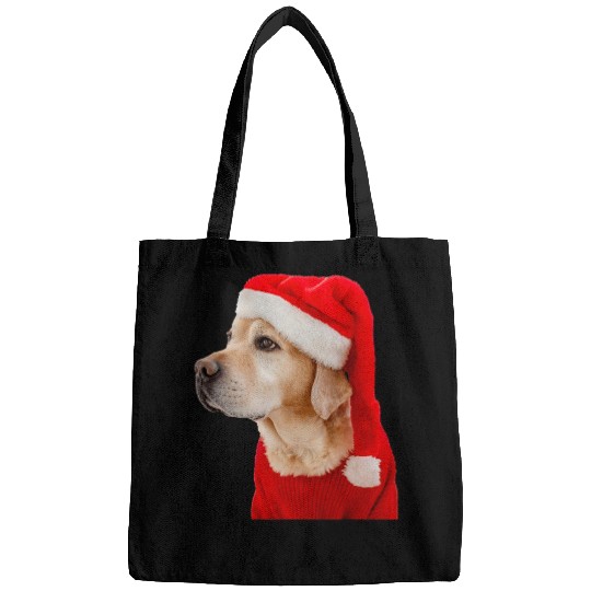 Labrador Lab Dog Funny Yellow Lab Christmas Santa Hat Dog Labrador Retriever Bags