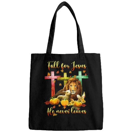 Lion Gift Sheep Fall For Jesus He Never Leaves Lion Sheep Christian 86 Bags