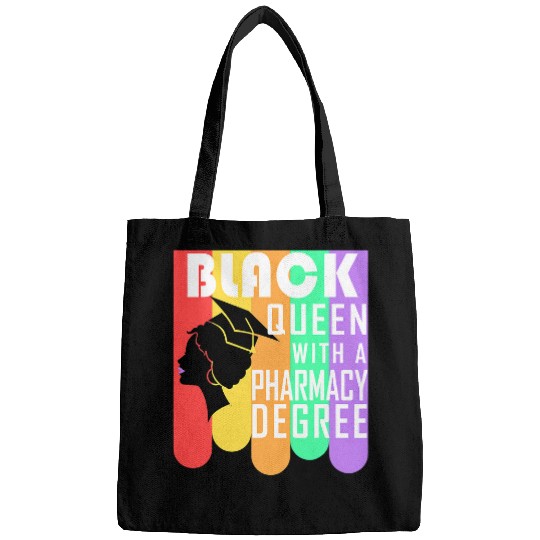 Pharmacist PharmD Graduation Black Queen Doctorate Tech Bags