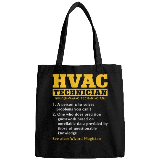 HVAC Technician Funny Definition Ac Repairman DAD HVAC Tech Bags