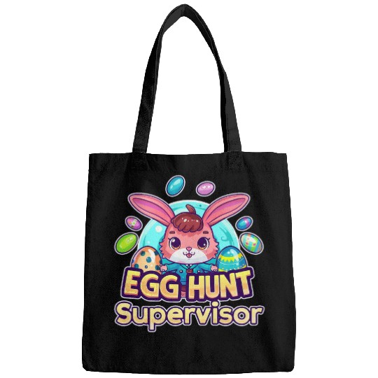 Funny Easter Egg Hunt Supervisor Dad Mom Kid Party Bags
