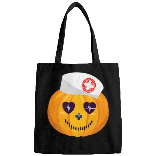 Nursing Student Pumpkin Halloween Costume Funny nurses Bags
