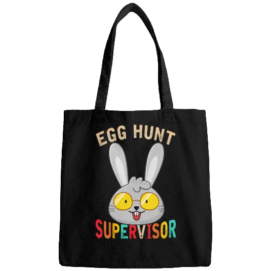 Funny Easter Egg Hunt Supervisor Retro Egg Hunting Mom Dad Bags