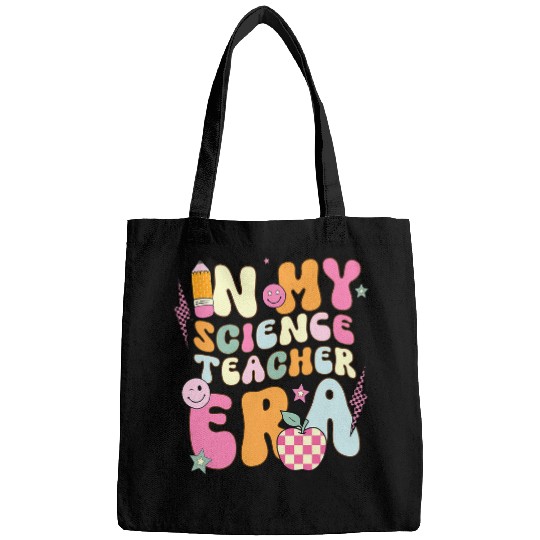 In My Science Teacher Era groovy scientist chemistry biology Bags