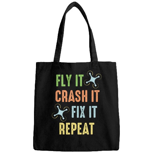 Fly Crash Fix Repeat Drone Pilot Bags
