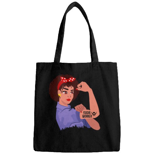 Black Social Worker Rosie The Riveter Bags