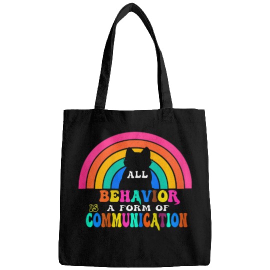 all behavior is a m of communication sped teacher autism Bags