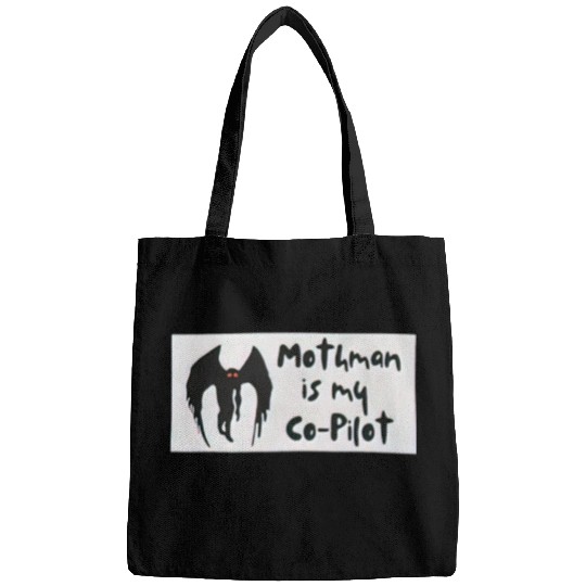 Mothman is My Copilot Funny Mothman Bumper Bags