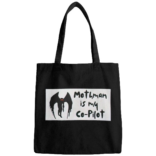 Mothman is My Copilot Funny Mothman Bumper Bags