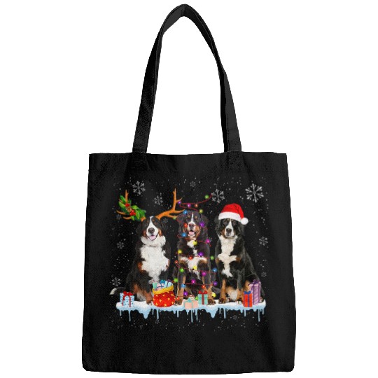 Santa Bernese Mountain Dog Lover Reindeer Snow Christmas Bags