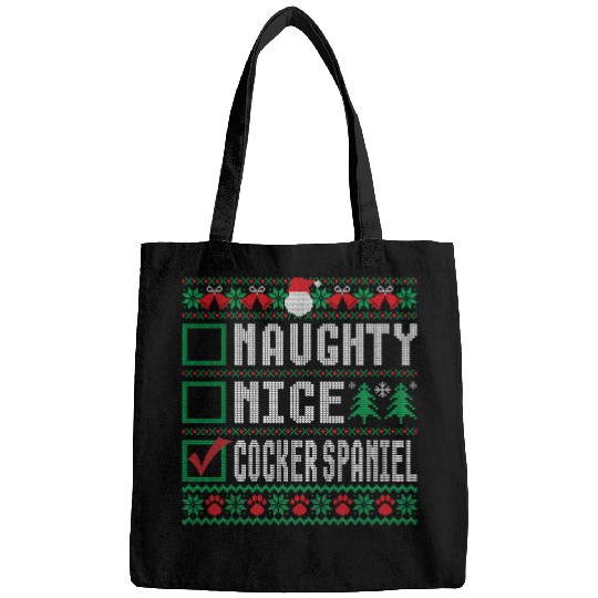 Dog Cocker Spaniel Naughty Nice Cocker Spaniel Christmas List Dogs Xmas Bags