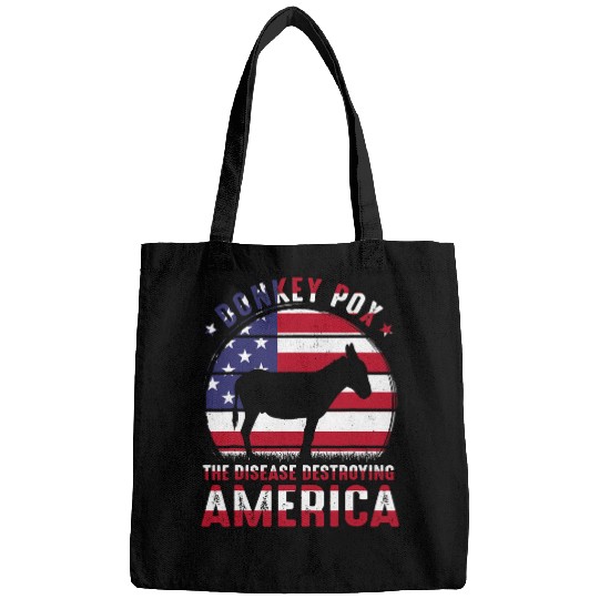 Donkey pox the disease usa america flag Bags