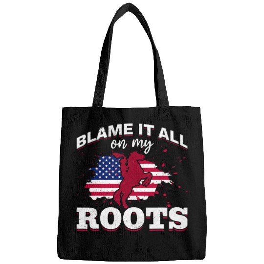 Horse Rodeo Riding Cowboy USA Blame it all on my Roots 3 Bags