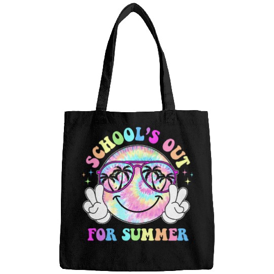 Last Day Of School Retro Schools Out For Summer Teacher Kids 2 Bags