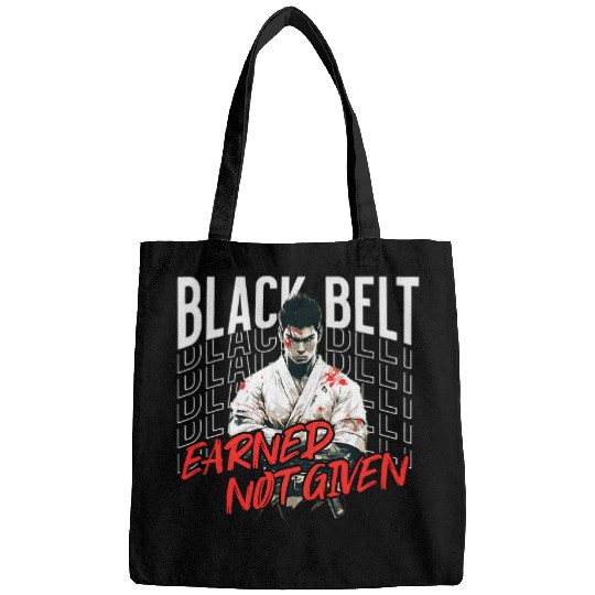 Karate Black Belt Earned Not Given Martial Arts Student Bags