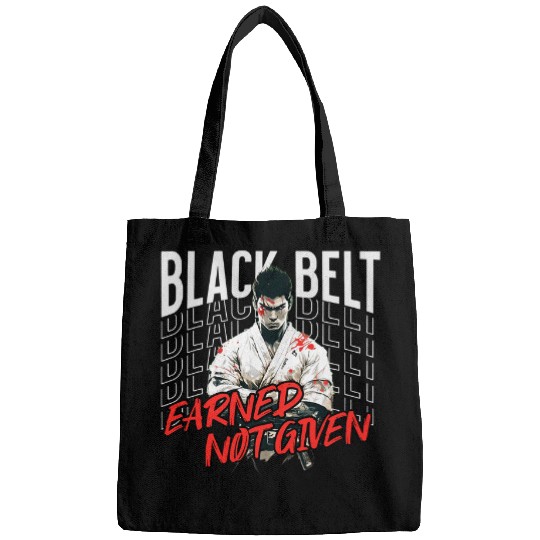 Karate Black Belt Earned Not Given Martial Arts Student Bags
