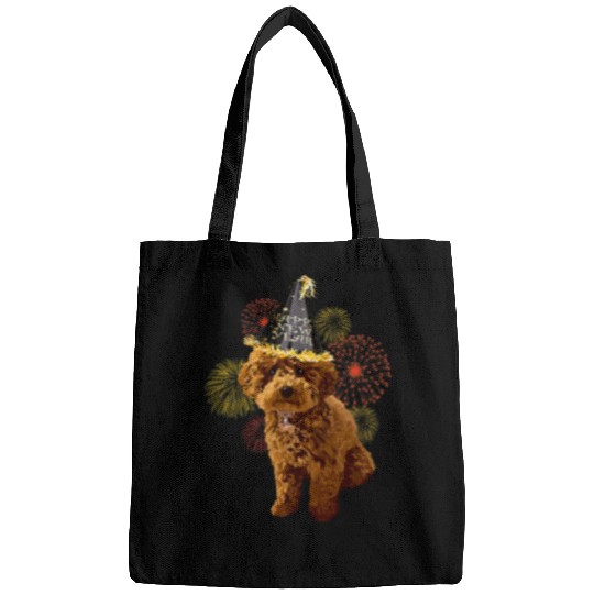 Poodles Happy New Year 2023 Eve Fireworks Kids Pet Dog Lovers Poodle dog Bags