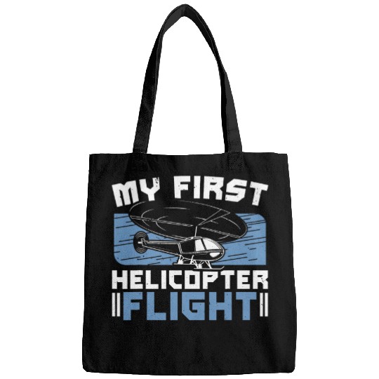 My First Helicopter Flight Pilot Chopper Aviator Aviation Bags