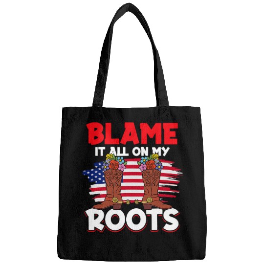 Horse Rodeo Riding Cowboy USA Blame it all on my Roots Bags