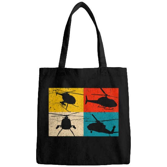 Retro Helicopter Heartbeat Aviator Pilot Aviation Chopper Bags
