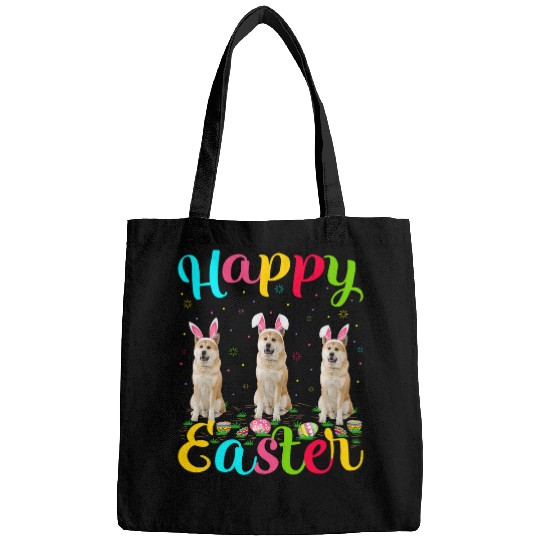 Akita Inu Dog Lover Easter Egg Bunny Akita Inu Happy Easter Bags
