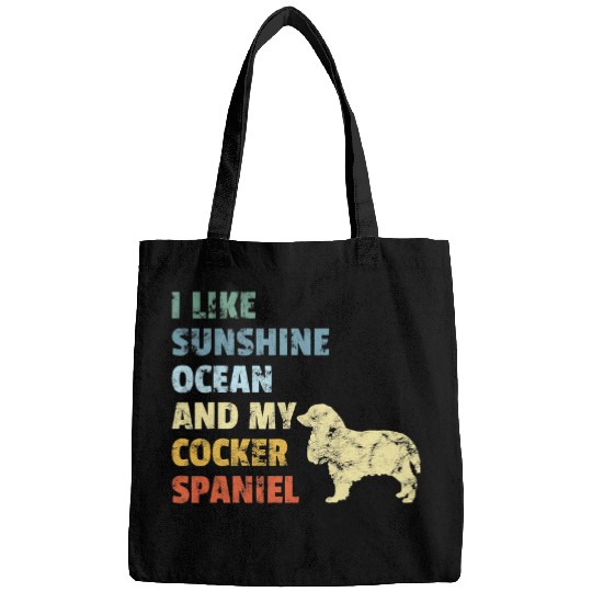 Dog Cocker Spaniel Ocean Sunshine Sun Dog Owner Pet Animal Doggy Bags