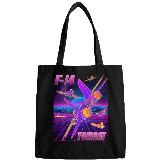 F14 Tomcat Naval Fighter Jet 80s Retro Graphic Bags