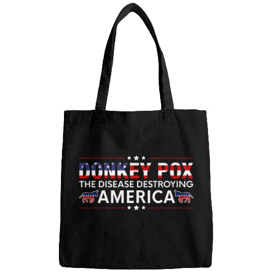 Donkey Pox The Disease Destroying America USA Flag Funny 22 9 Bags