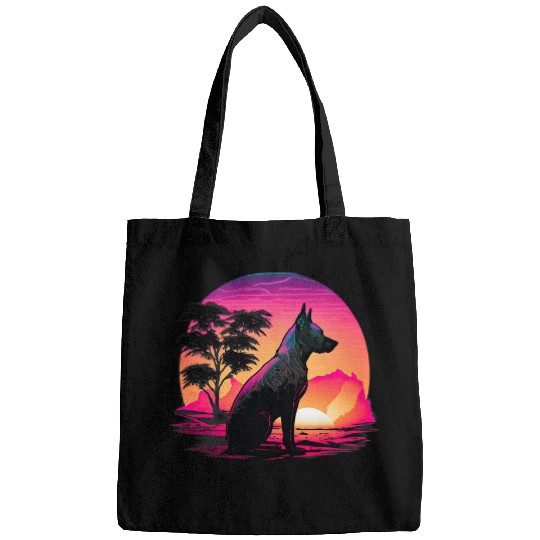 Retro Aesthetic Thai Ridgeback dog Bags
