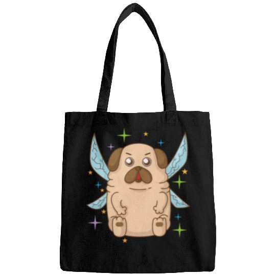 Pug Lover Fairy Pug with magic Wand Pugs Dog Bags