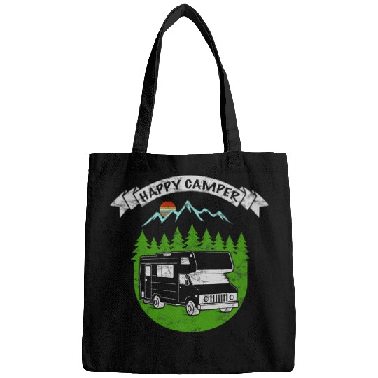 Retro Sunset RV Happy Camper Camping Bags