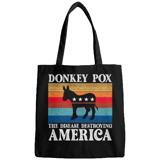 donkey pox  disease destroying america usa flag 3 Bags
