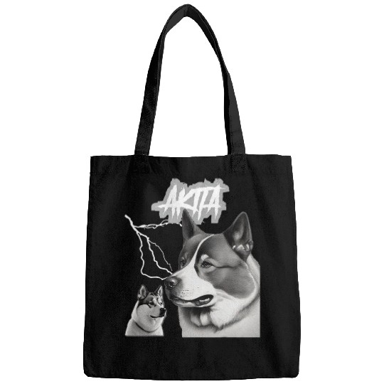 Akita Goth Puppy Punk Rock 80s Alternative Bags