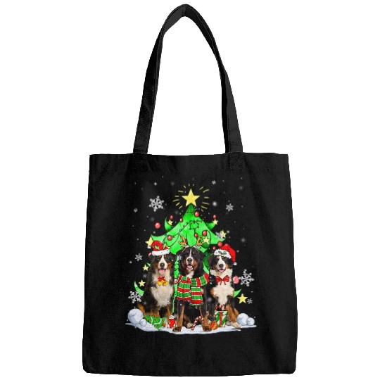 Santa Bernese Mountain Dog Squad Christmas Tree Lights Bags