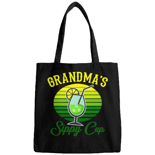 Drinkng Grandma Cocktail Lover Grandmas Sippy Cup Funny Nana Bags