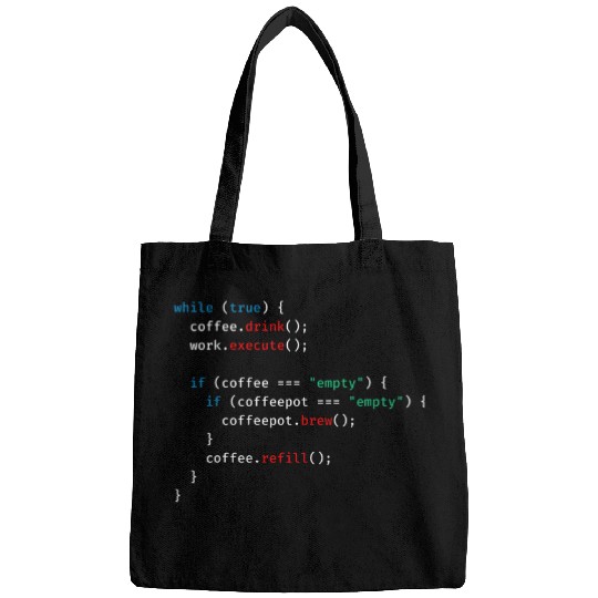 Funny Programmer Coffee Lover Coder IT Students Geeks Nerds Bags