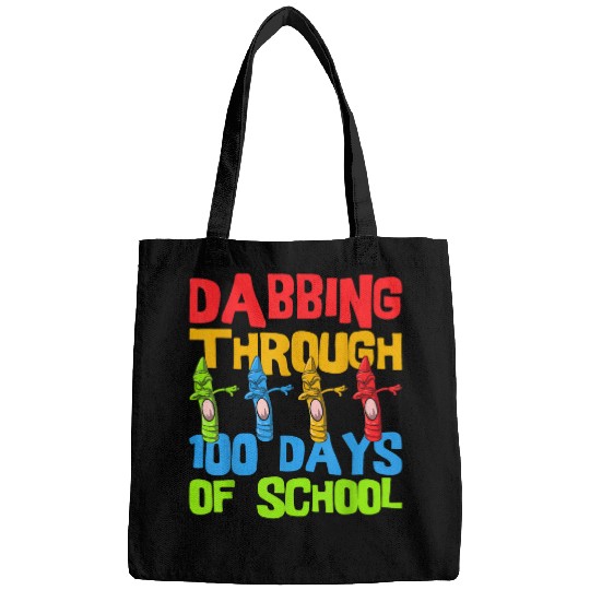 Funny School Student Kids  Through 100 Days Of School Bags