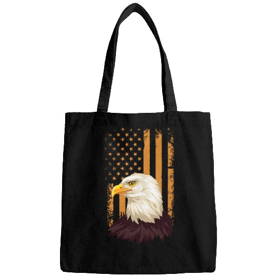 Eagle Flag Orange Bald Eagle American Patriotic Bags