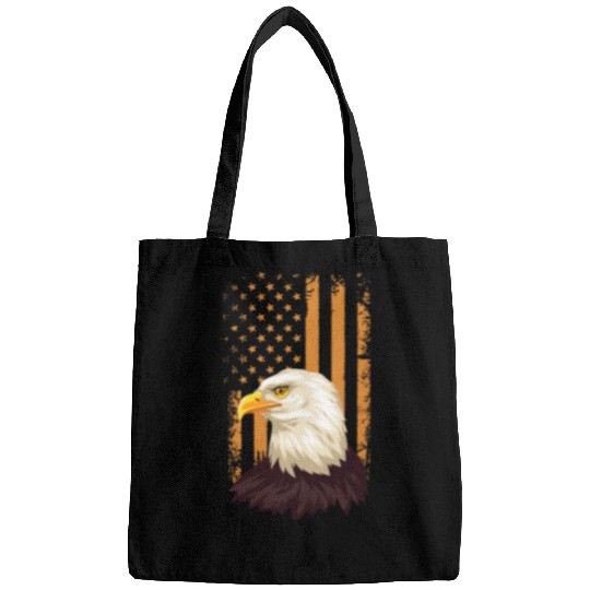 Eagle Flag Orange Bald Eagle American Patriotic Bags