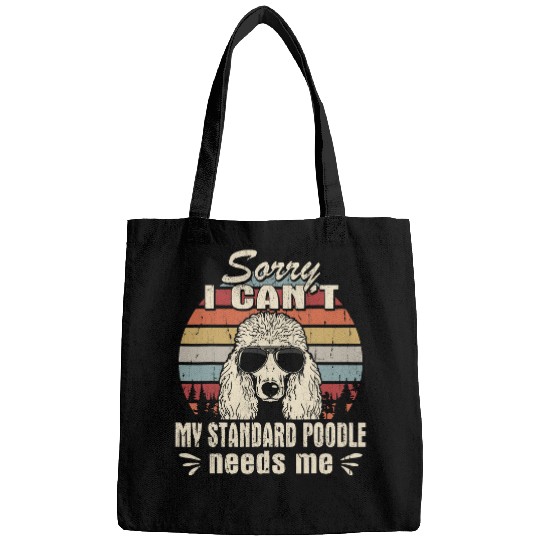 Poodles My Standard Poodle Needs Me vintages Retro Funny Christmas Poodle dog Bags
