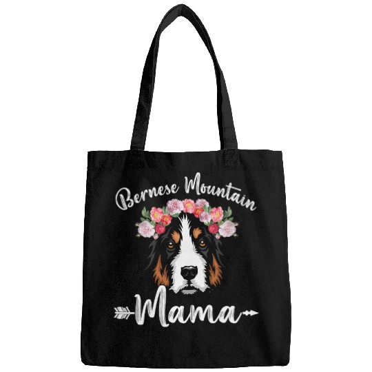 Womens Cute Dog Mom Mothers Day Bernese Mountain Mama Florals Bags