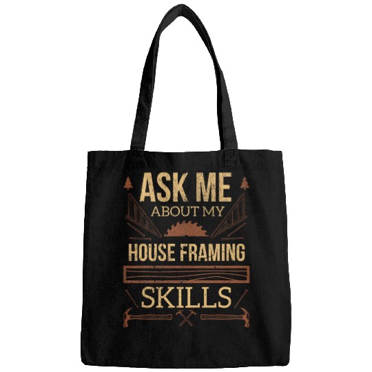 Funny Carpenter Construction Woodworker Bags