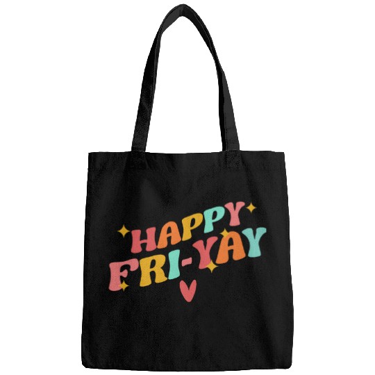 Happy Friyay FriYay Friday Lovers Funny Teacher School Bags